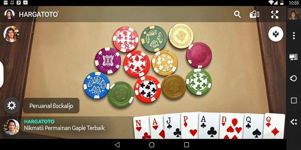 Tampilan gameplay HARGATOTO yang menarik dalam permainan Gaple.