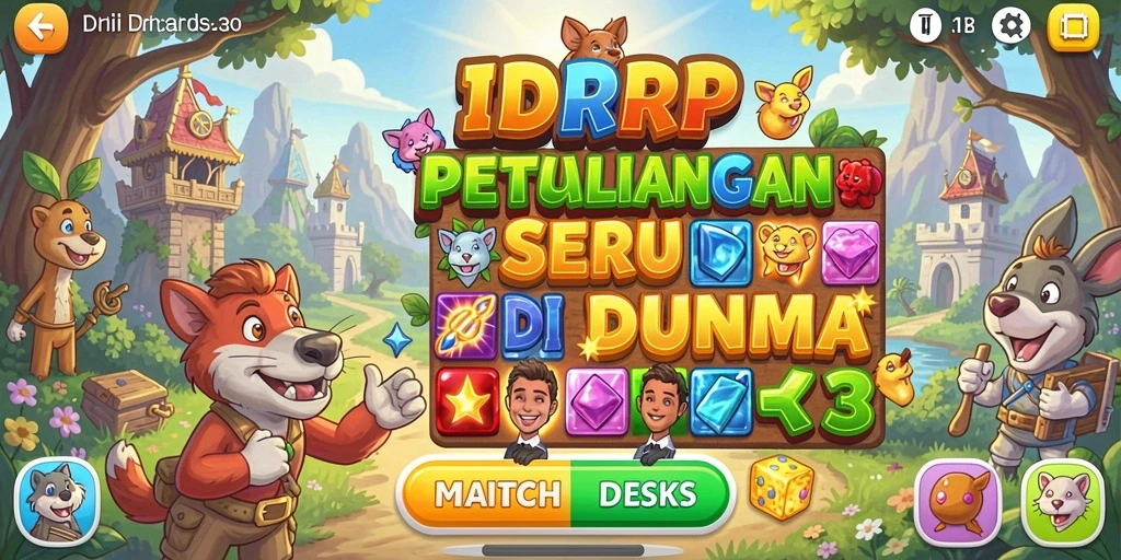 Tampilan gameplay seru dari game Match-3 IDRRP.