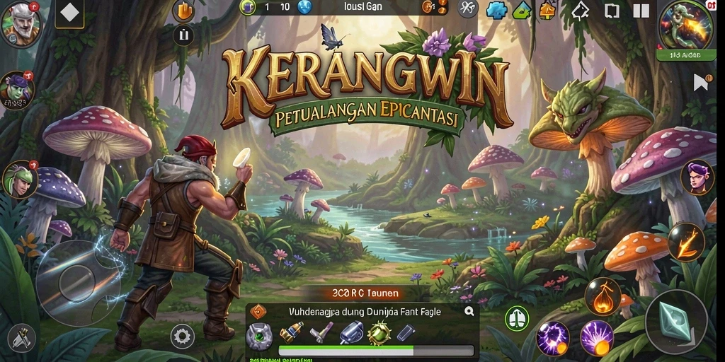 Tampilan utama gameplay KERANGWIN yang menegangkan dan penuh aksi.