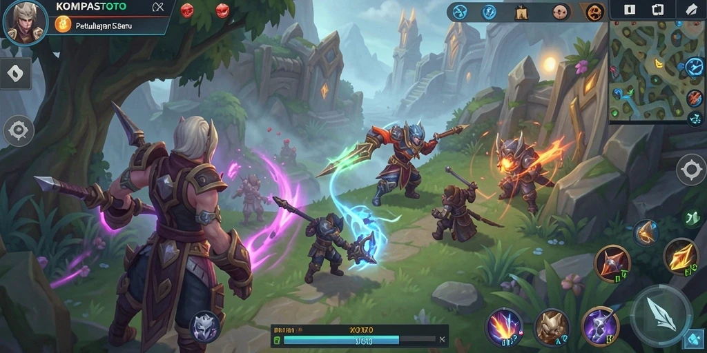 Tampilan gameplay menakjubkan dalam <strong>KOMPASTOTO</strong> dengan aksi memukau dan karakter yang dinamis.