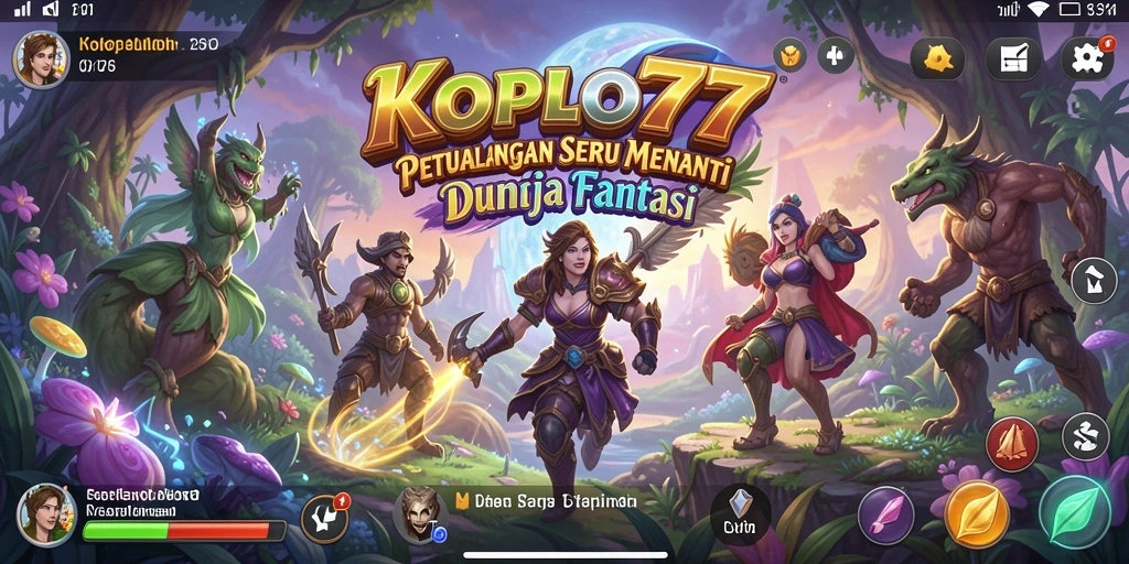 Screenshot gameplay KOPLO77 yang menampilkan petualangan epik di dunia fantasi