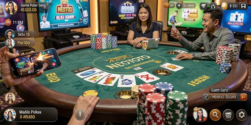 Screenshot gameplay NEOTOTO menunjukkan aksi seru permainan Poker.