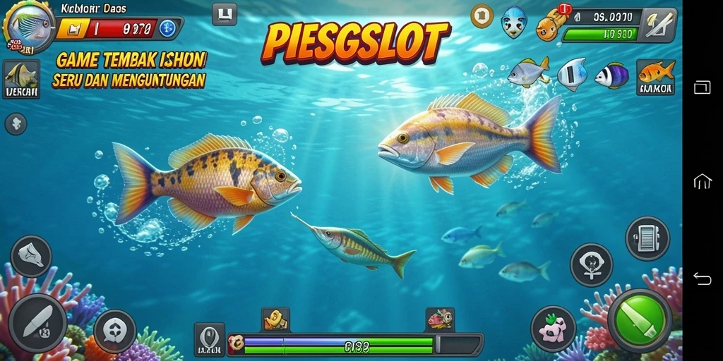Screenshot PESGSLOT menampilkan gameplay menangkap ikan yang seru.