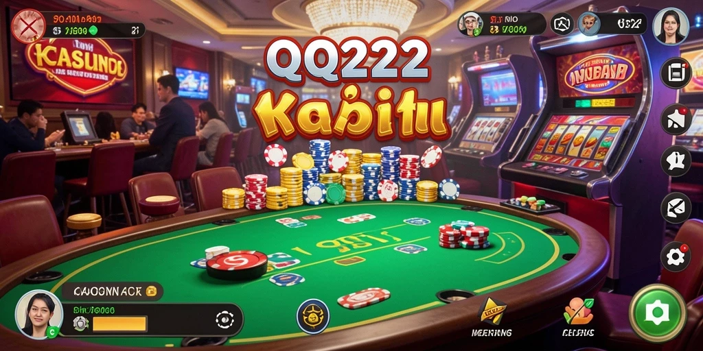 Screenshot gameplay QQ222 menampilkan aksi seru permainan Kasino.
