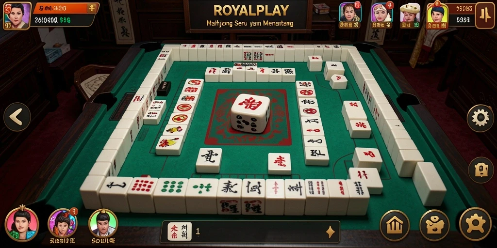 Tampilan gameplay seru di ROYALPLAY dengan grafis Mahjong yang menawan.