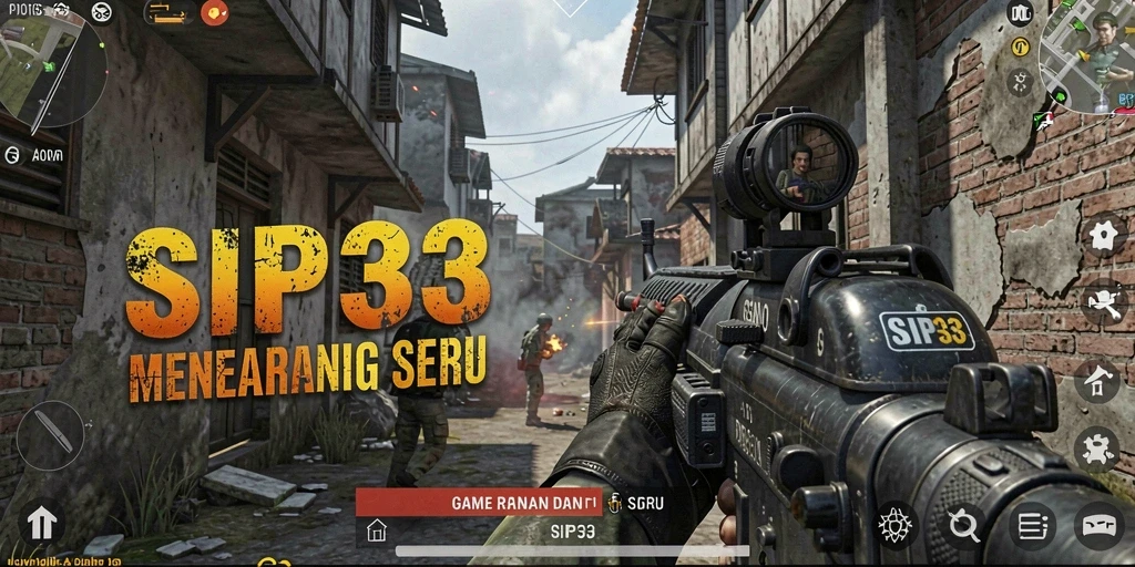 Screenshot SIP33 menampilkan aksi menegangkan dalam pertempuran FPS.