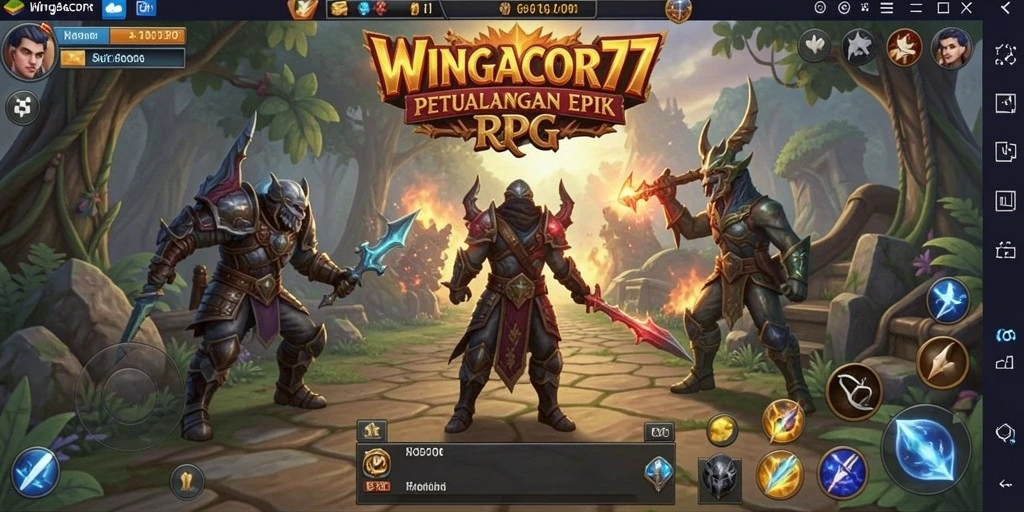 Tangkapan layar gameplay WINGACOR77 menampilkan aksi pertempuran yang dinamis.